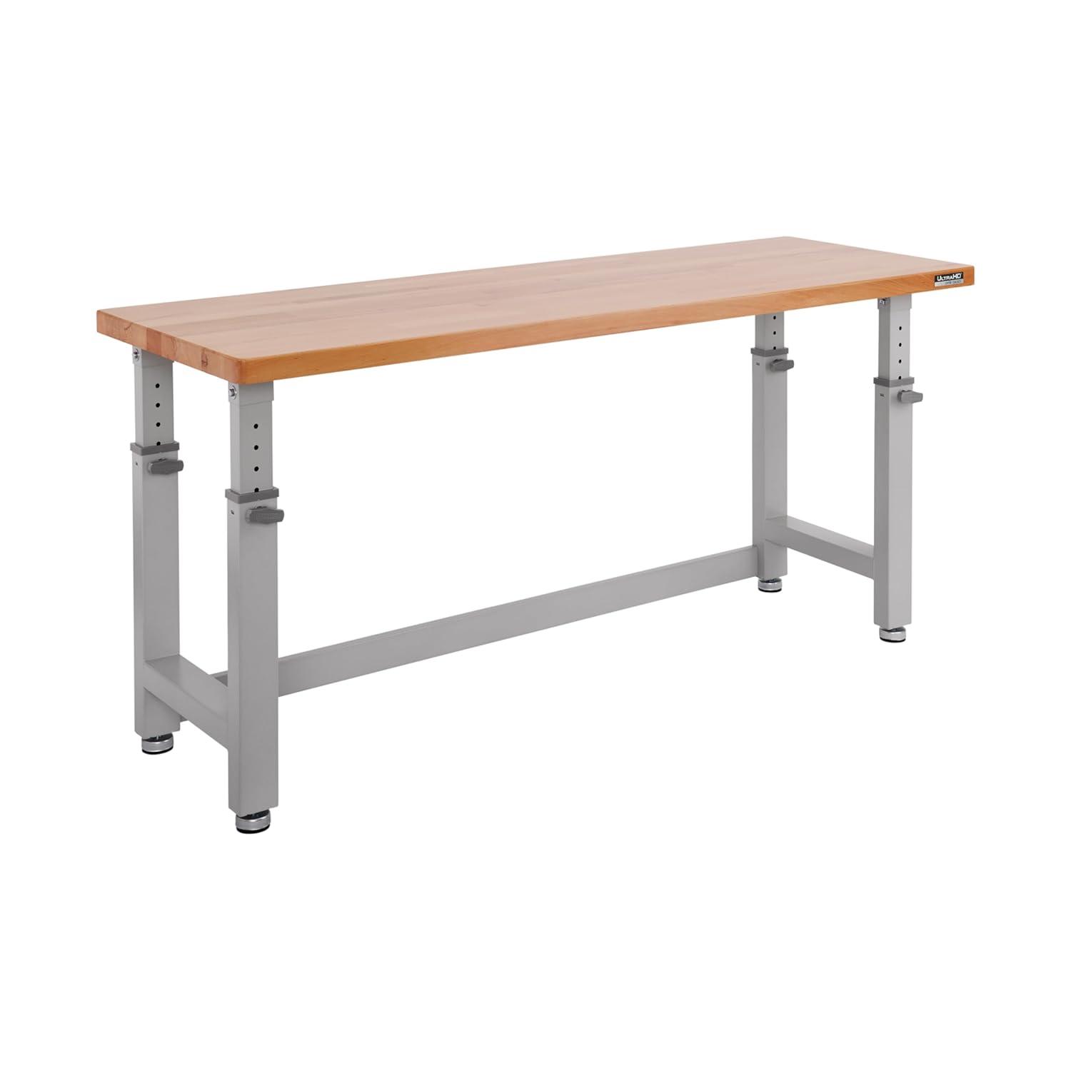 Seville Classics UltraHD Adjustable Height Workbench, 72" W x 25" D x 28.5" - 42" H