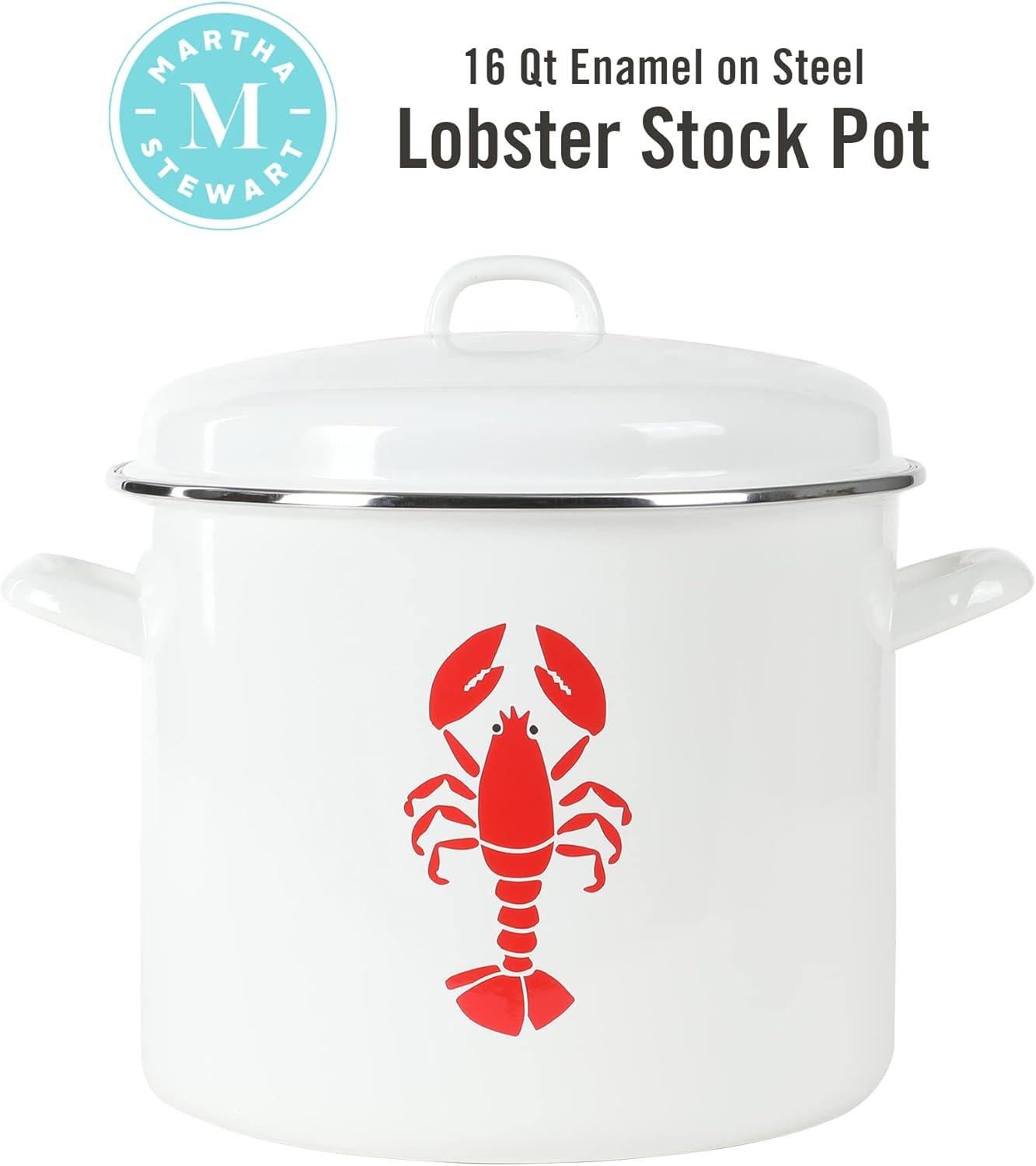Martha Stewart Martha Stewart Thayer 16 qt Non-Stick Enamelware Stock Pot with Lid