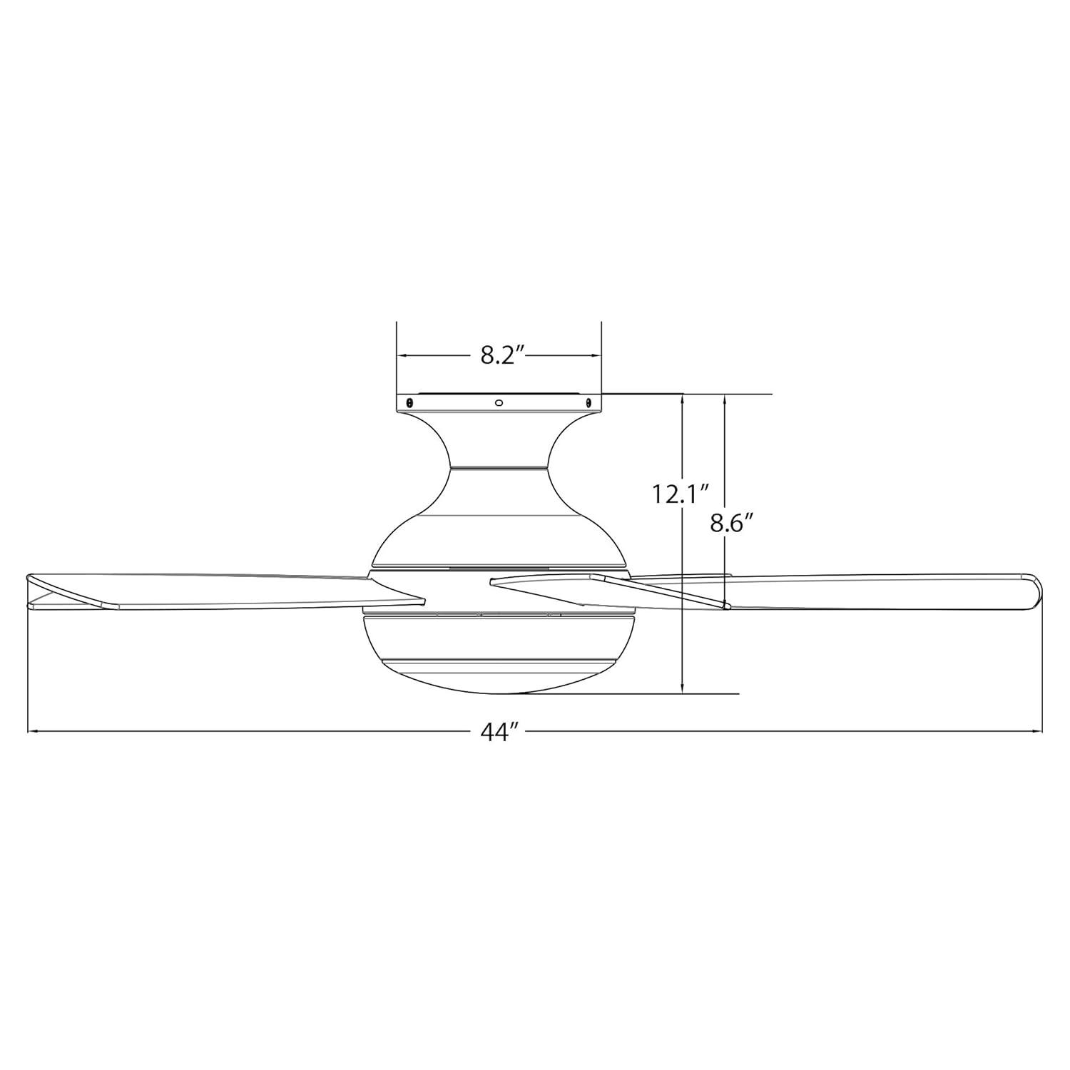Odyssey 5- Blade Smart Flush Mount Ceiling Fan with Remote Control and LED Light Kit Included
