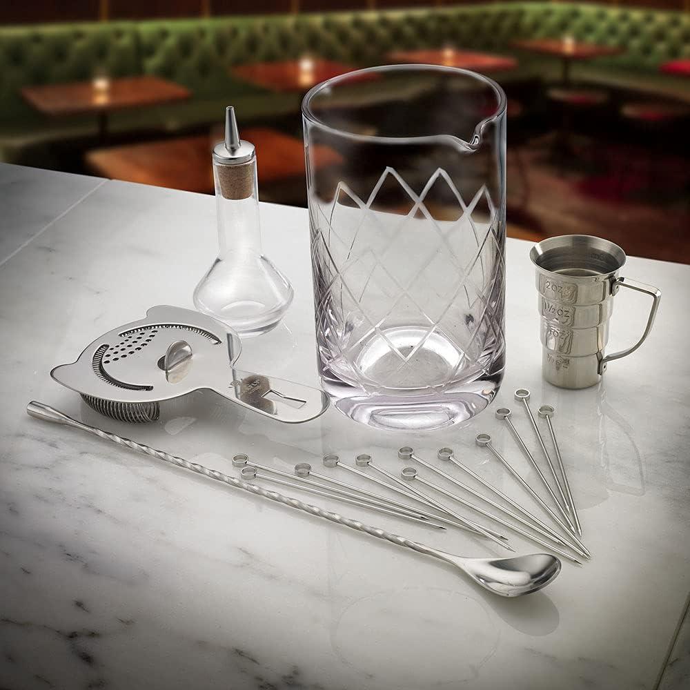 Stainless Steel 24 oz. Manhattan Cocktail Kit with Strainer and Jigger