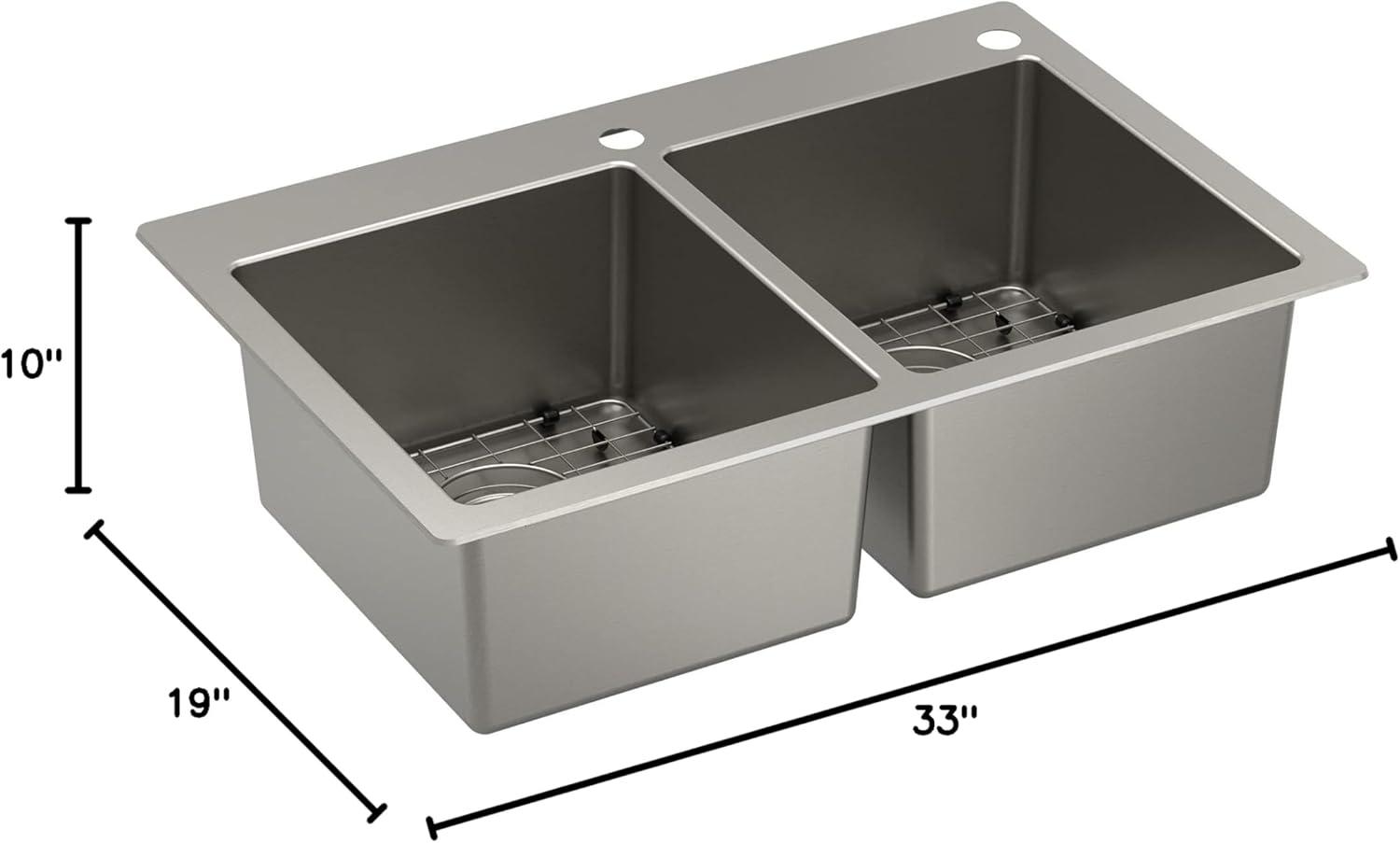 Luxe Chef 33” Workstation Stainless Steel Undermount Double Bowl Sink