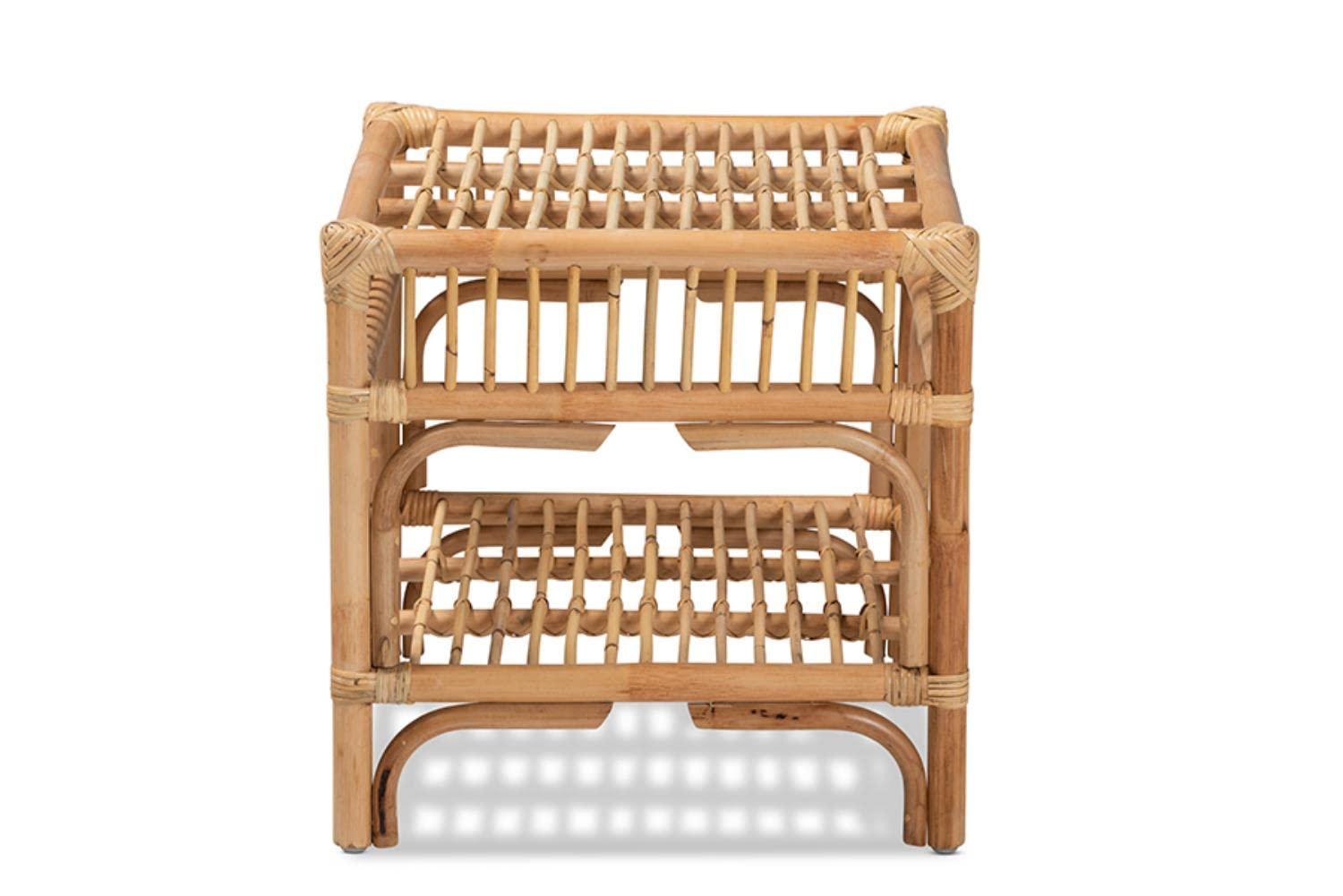 Rose Rattan End Table Natural/Brown - bali & pari