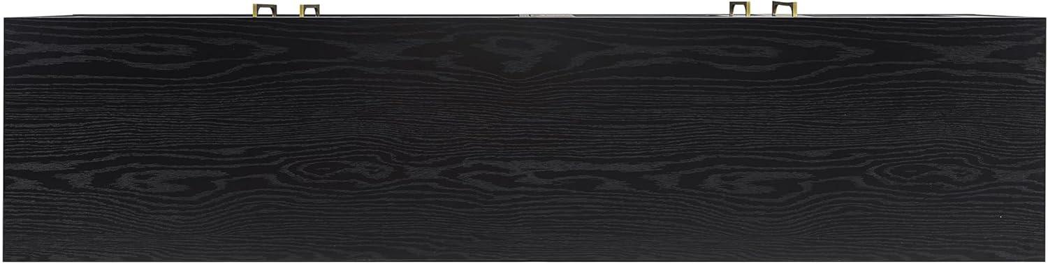 Evelyn&Zoe Tillman Rectangular TV Stand for TV's up to 75", Black Grain