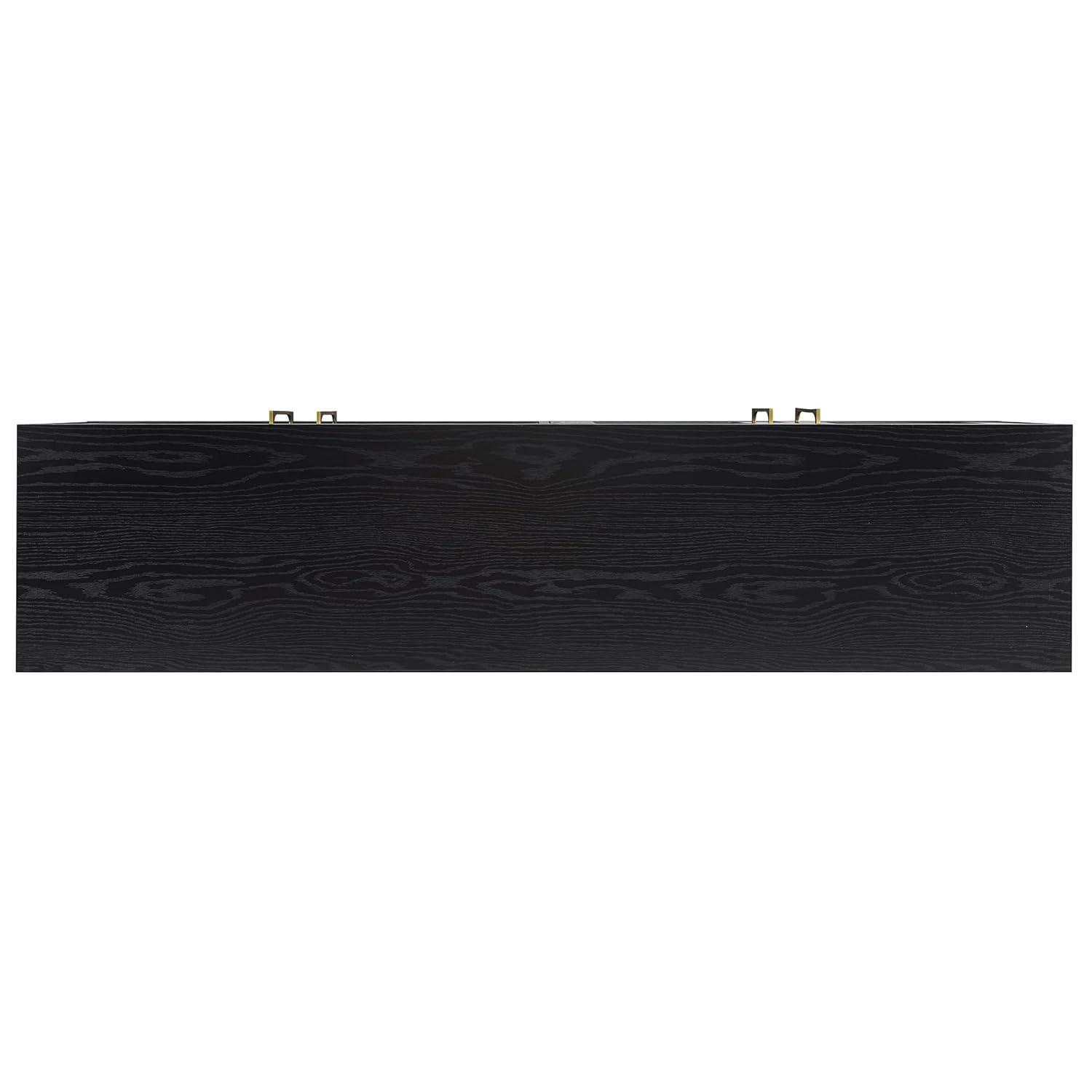 Evelyn&Zoe Tillman Rectangular TV Stand for TV's up to 75", Black Grain