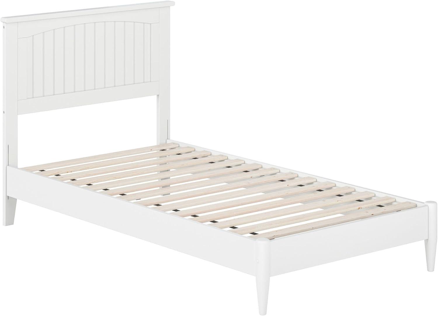 AFI Naples Queen Solid Wood Low Profile Platform Bed, White