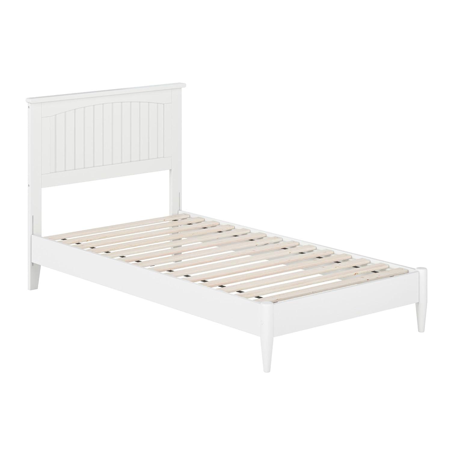 AFI Naples Queen Solid Wood Low Profile Platform Bed, White