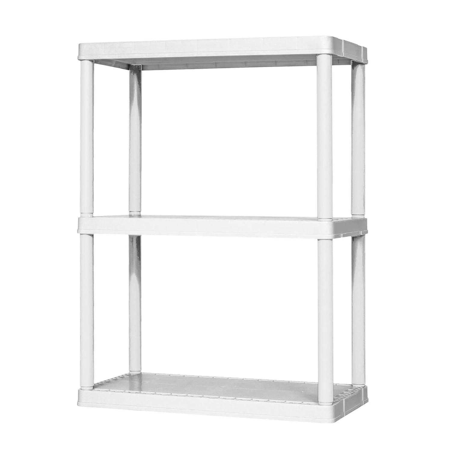 Gracious Living Gracious Living 3 Shelf Fixed Height Solid Light Duty Home Storage Unit