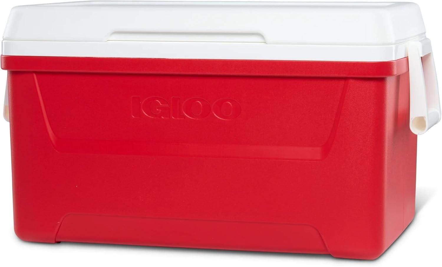 Red Heavy-Duty Portable Ice Chest Cooler with Airtight Lid