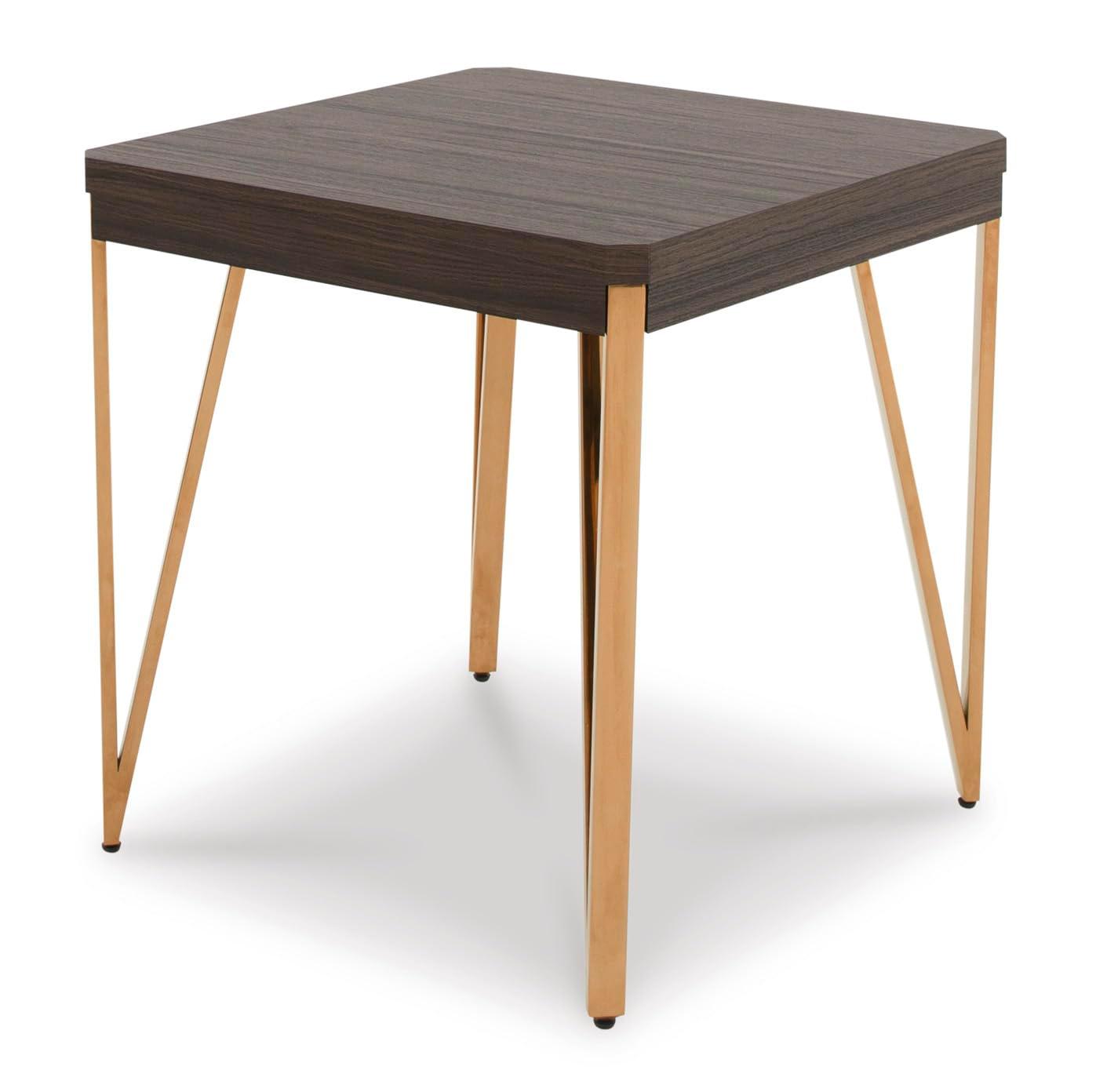 Signature Design by Ashley Bandyn Contemporary Occasional Table Set with Steel Legs, Set of 3, Dark Brown & Metallic