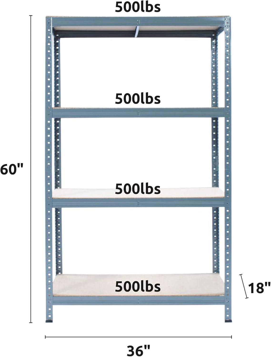 Trestles 36x60" 4 Tier Adjustable Shelve Boltless Storage Unit