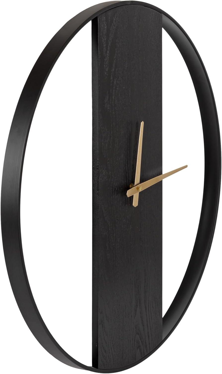 Kate & Laurel All Things Decor 24" Ladd Round Numberless Wall Clock Black