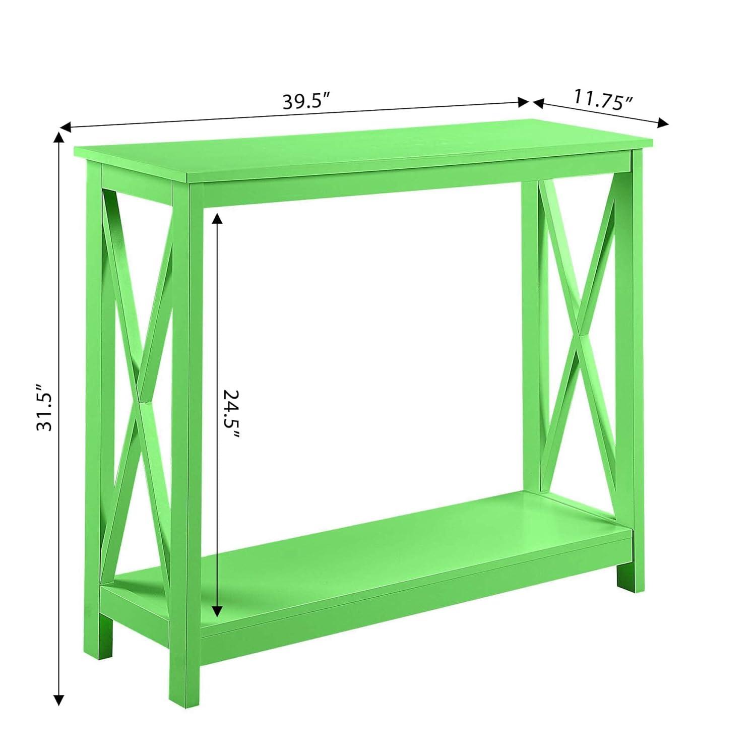 Convenience Concepts Oxford Console Table with Shelf, Lime Wood Finish