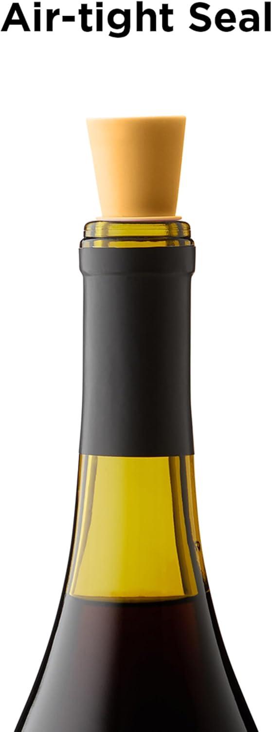 Assorted Color Silicone and Stainless Steel Wine Bottle Stoppers