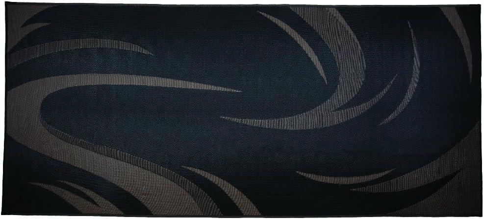 SD8187 8-Feet X 18-Feet Graphic Swish RV Reversible Patio Mat, Brown/Tan