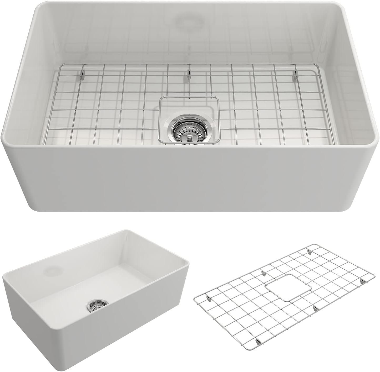 Aderci 30'' L Farmhouse Apron-Front Fireclay Kitchen Sink