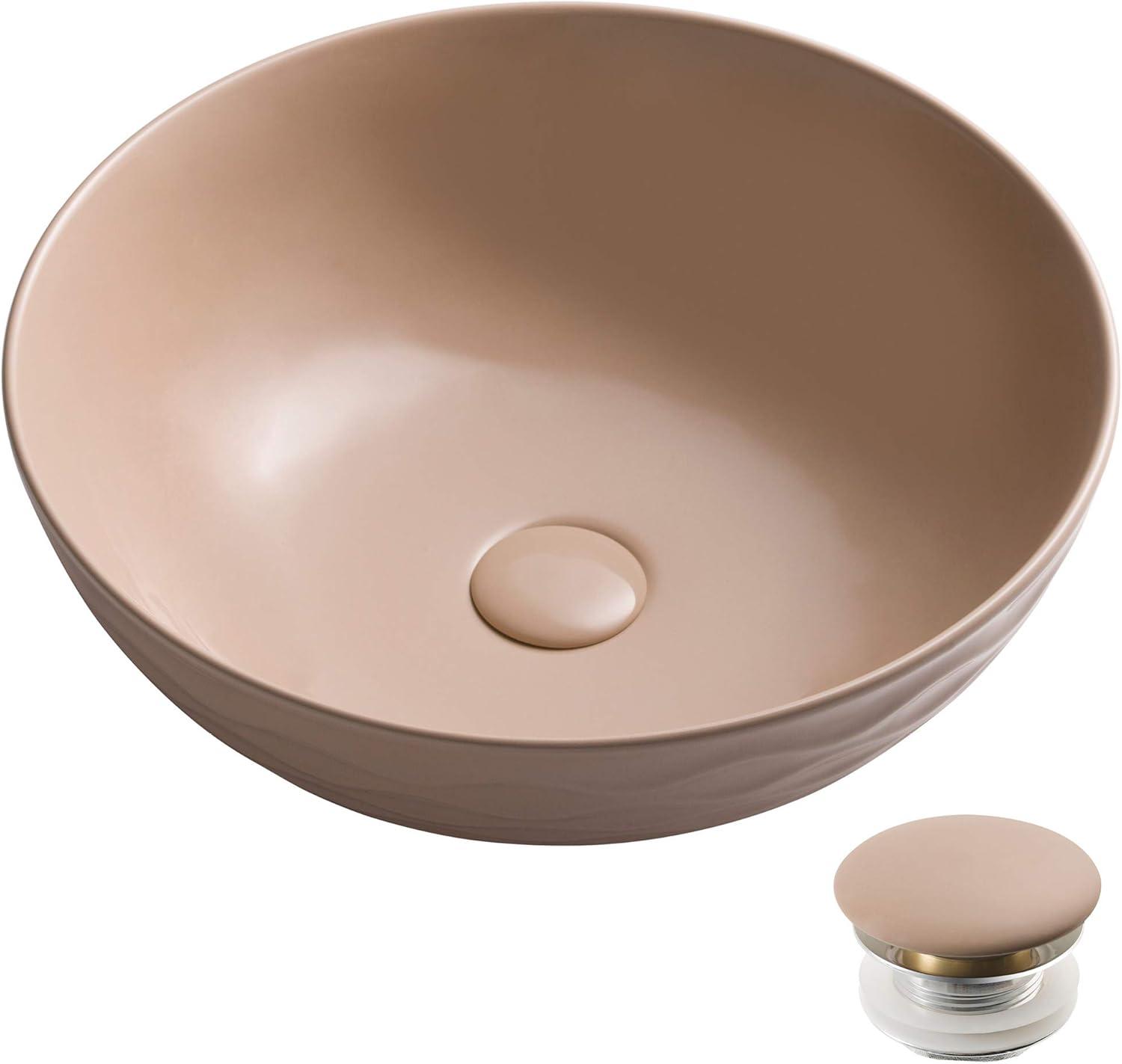 KRAUS Viva™ Thin Ceramics Vessel Bathroom Sink with Pop-Up Drain