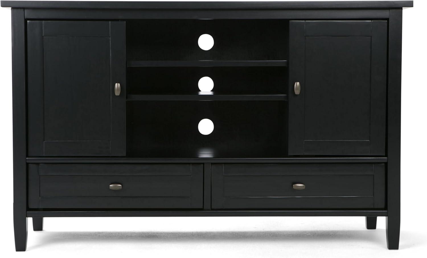 Simpli Home Warm Shaker 47"W Solid Wood TV Stand for TVs up to 55" with 2 Storage Cabinets and 2 Drawers
