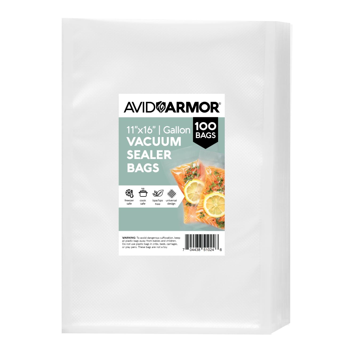 Avid Armor 11" x 16" Vacuum Sealer Bags, Gallon Vacuum Seal Bags, 100 Pack