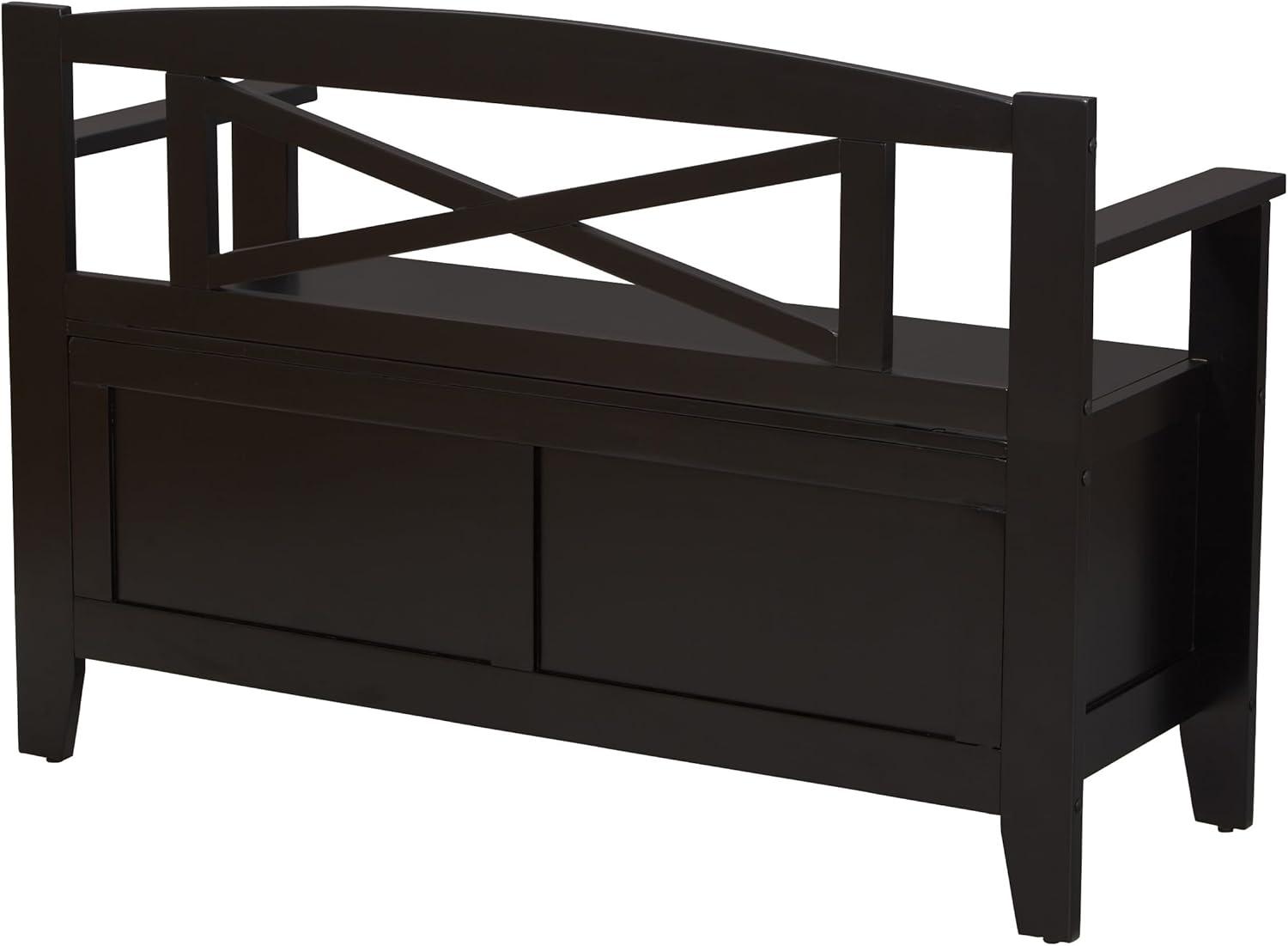 OSP Home Furnishings Metro Solid Wood Entry Way Bench in Black