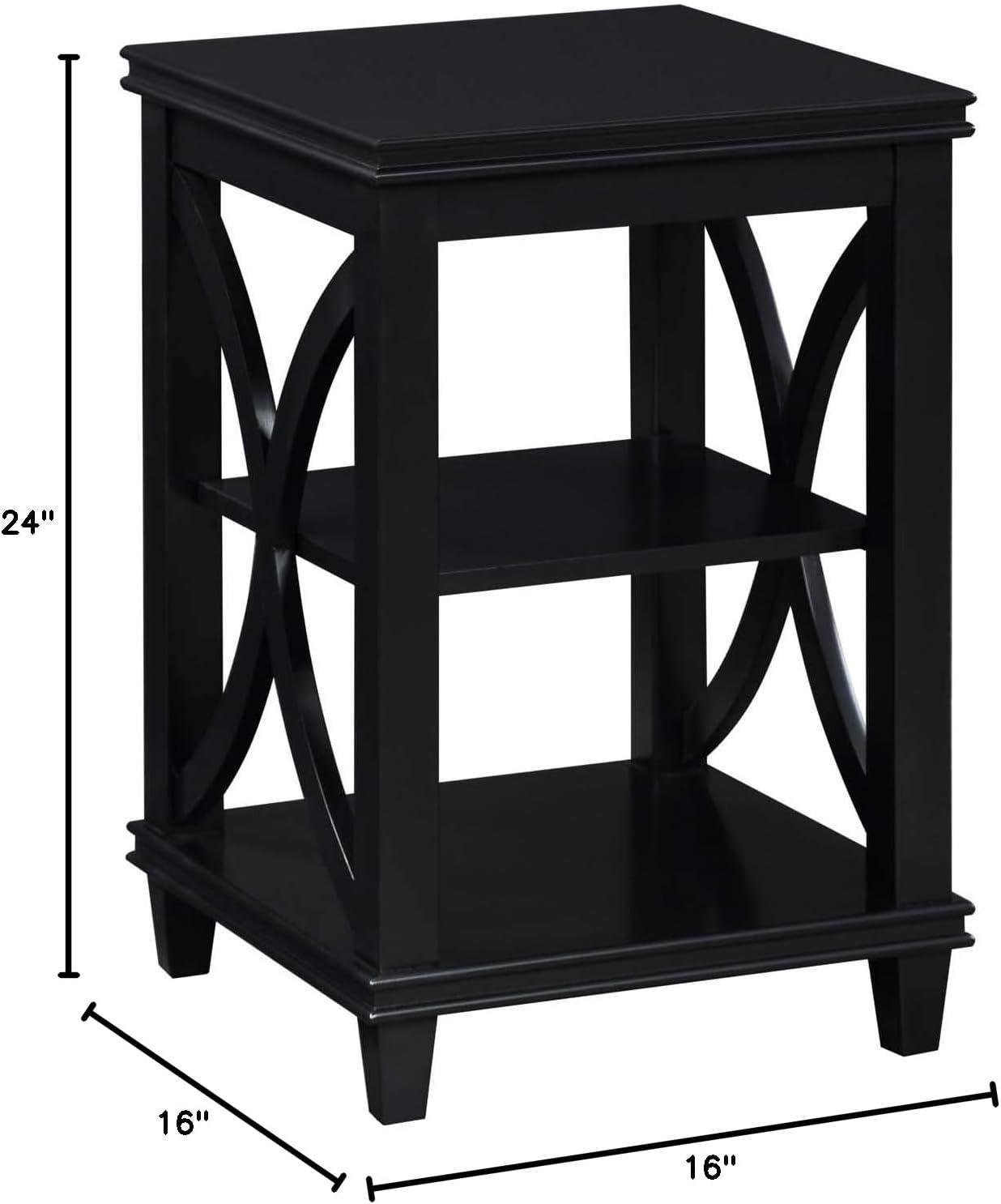 Convenience Concepts Florence End Table in Black Wood Finish