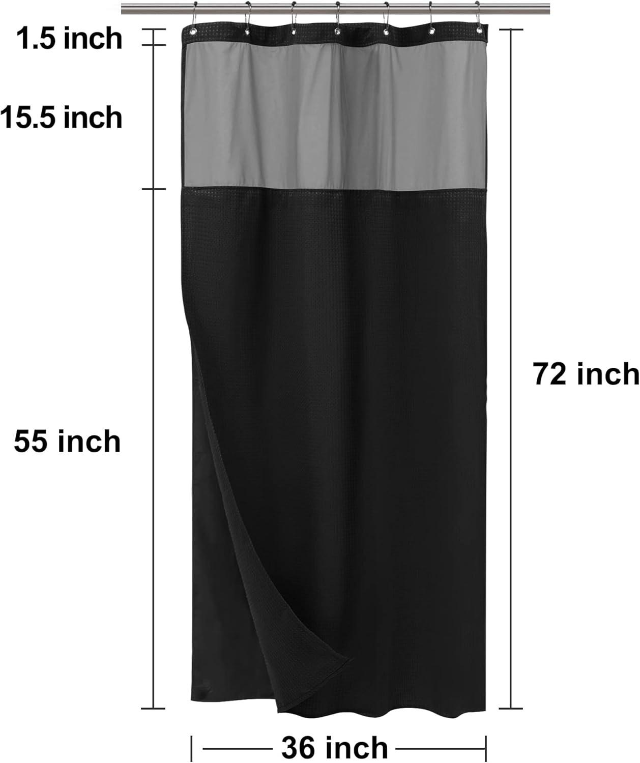 Harnage Shower Curtain with Hooks Included and with Liner Included