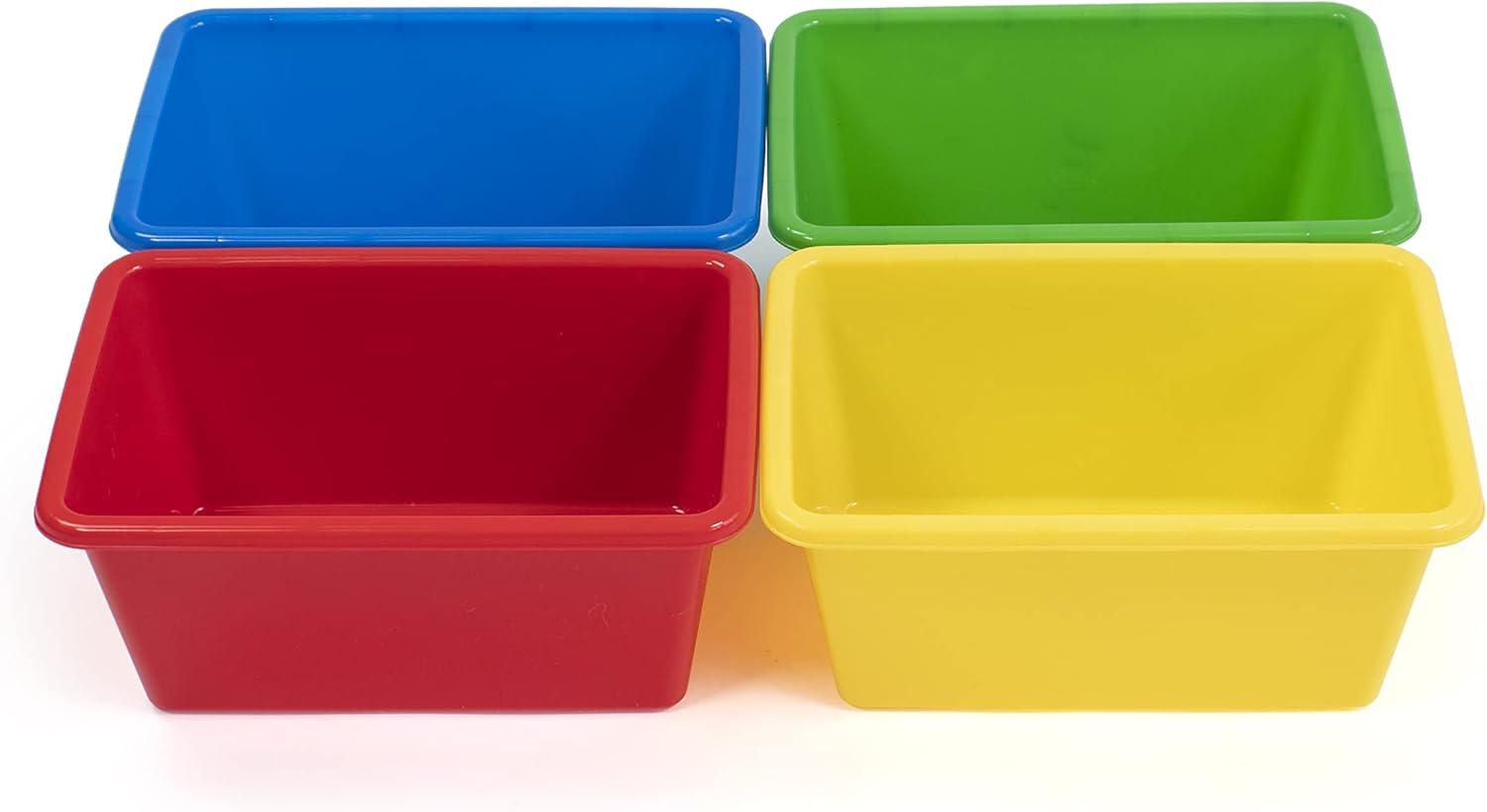 Humble Crew Standard Plastic Storage Bins, Set of 4, Primary Colors