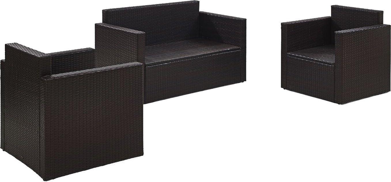 Palm Harbor 3pc All-Weather Wicker Patio Seating Set Sand - Crosley