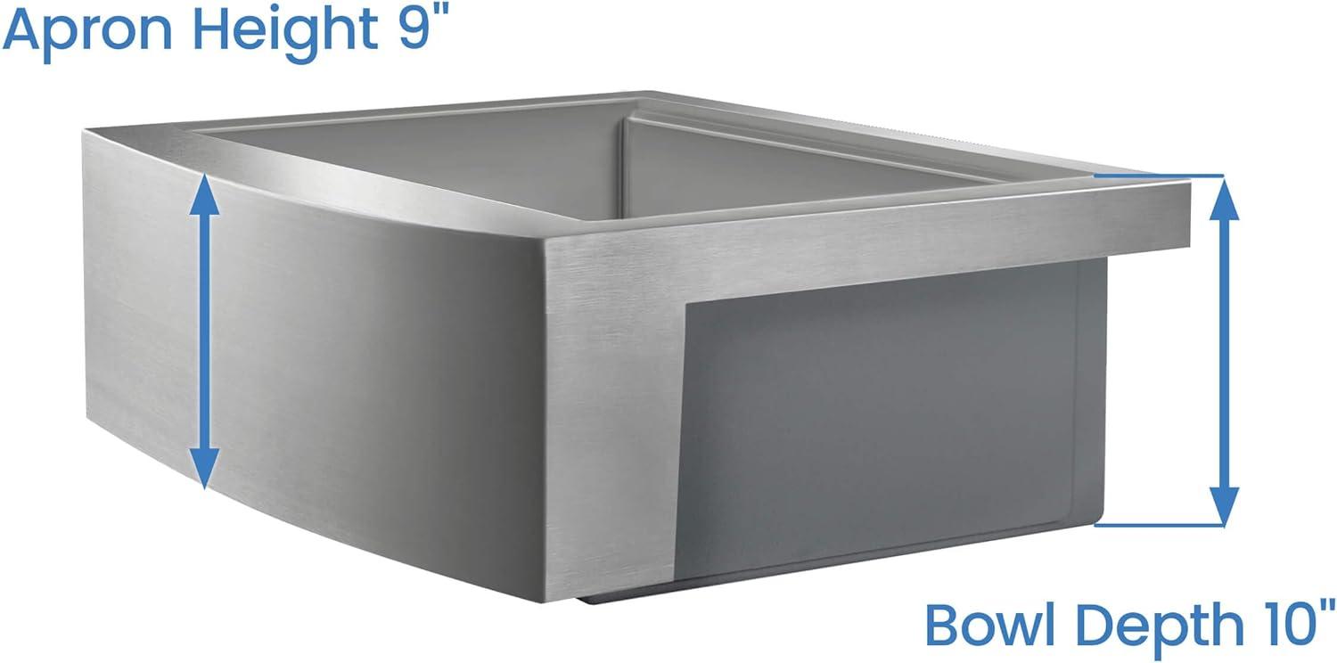 27'' L Farmhouse / Apron Single Bowl Stainless Steel Kitchen Sink