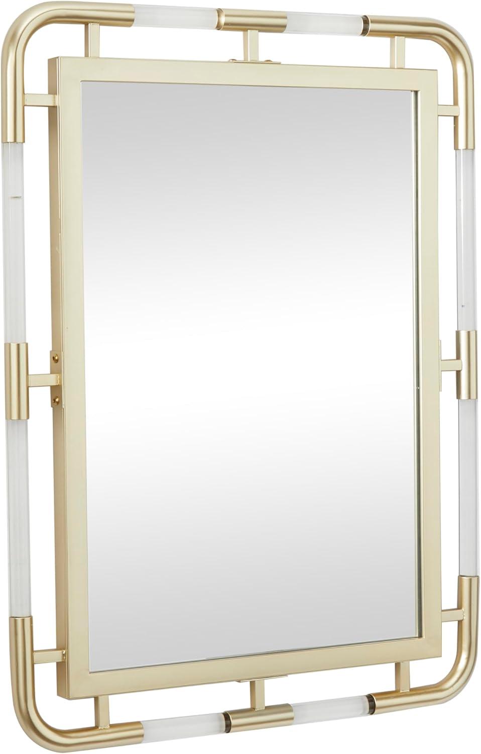 CosmoLiving by Cosmopolitan 24" x 32" Gold Wall Mirror with Acrylic Details