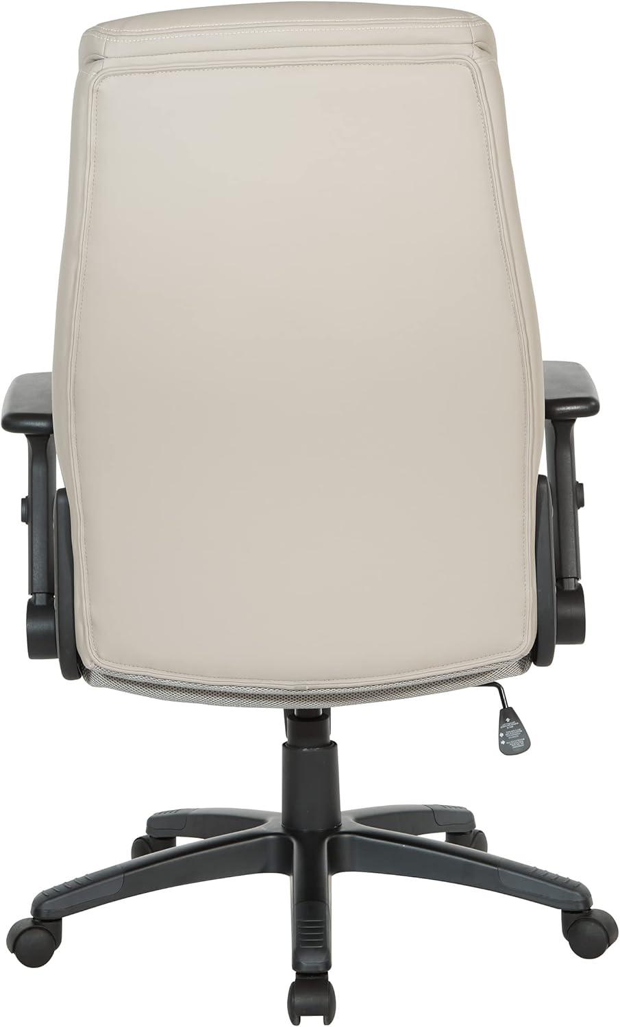 Executive High Back Taupe Gray Bonded Leather Office Chair
