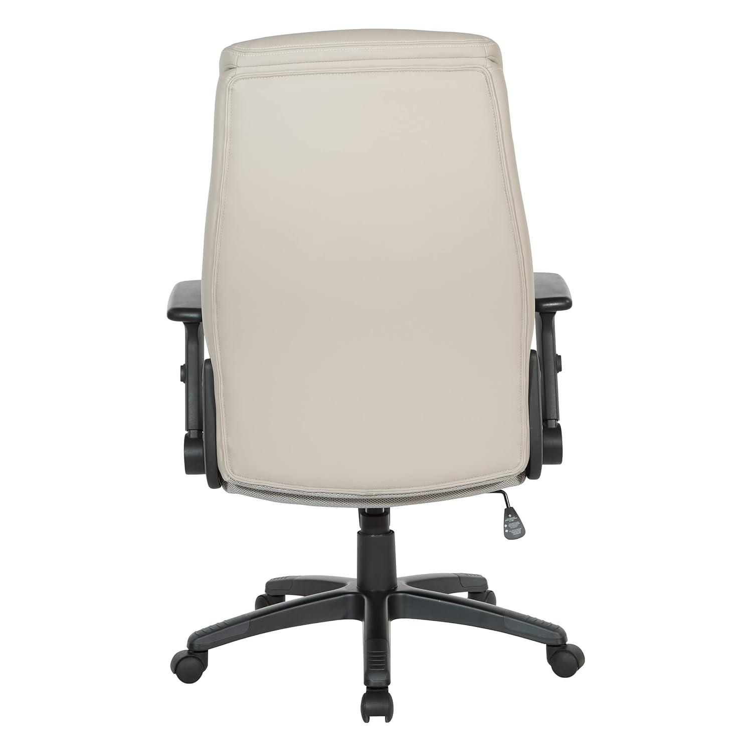 Executive High Back Taupe Gray Bonded Leather Office Chair