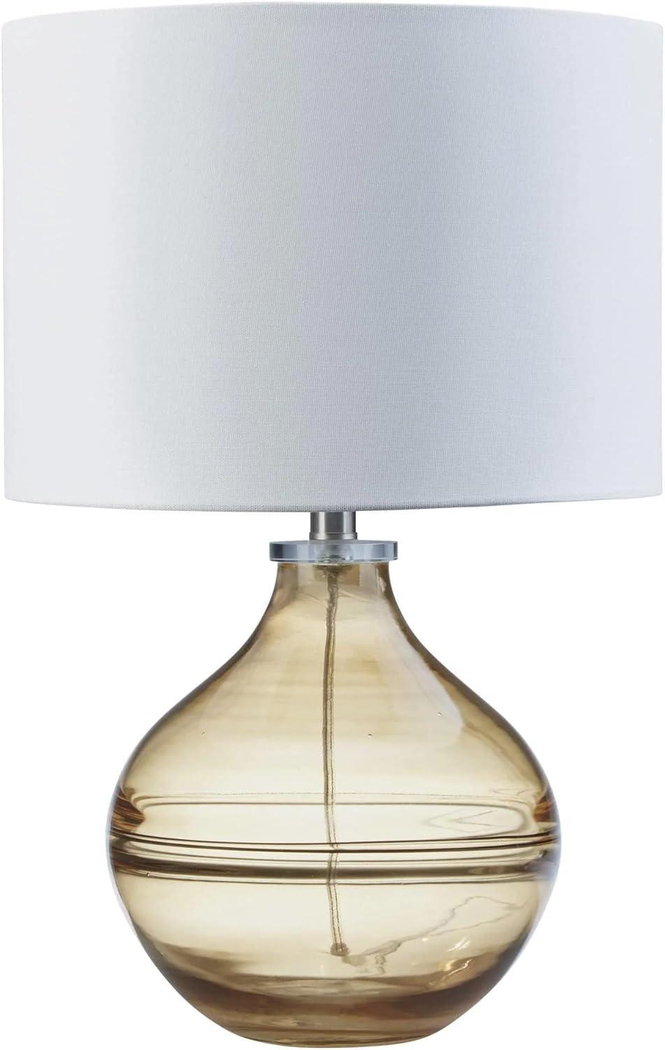 Signature Design by Ashley Lemmitt Table Lamp: Crystal Accents, Drum Shade, UL Listed