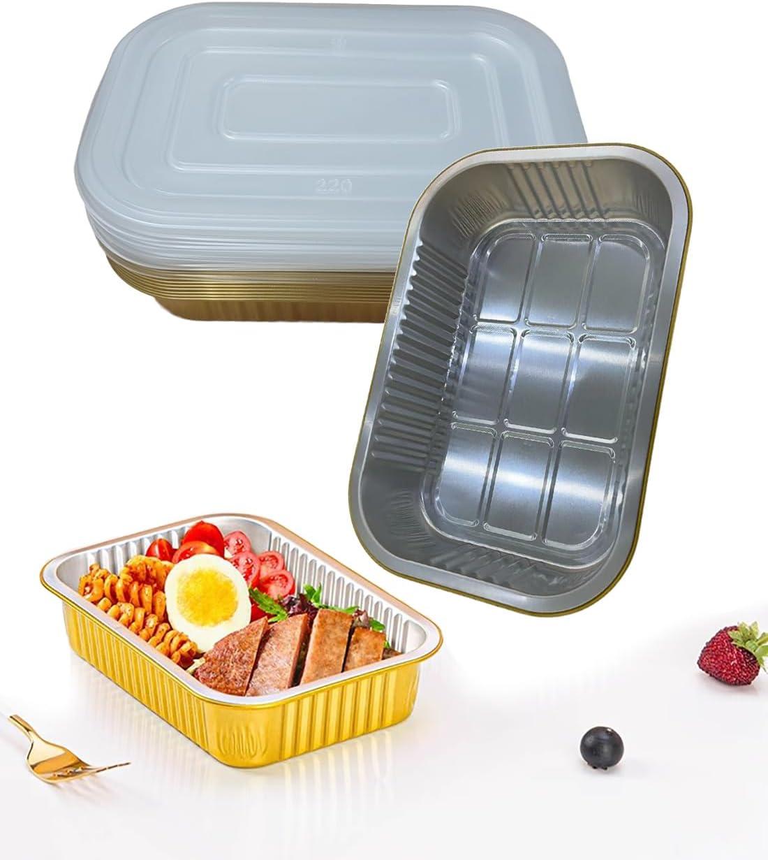 13 "x9" Aluminum foil Lasagna Pans, grill tray, sturdy disposable aluminum pan, 10 sets- for cooking，baking and heating, food storage, distribution, barbecue,Gold