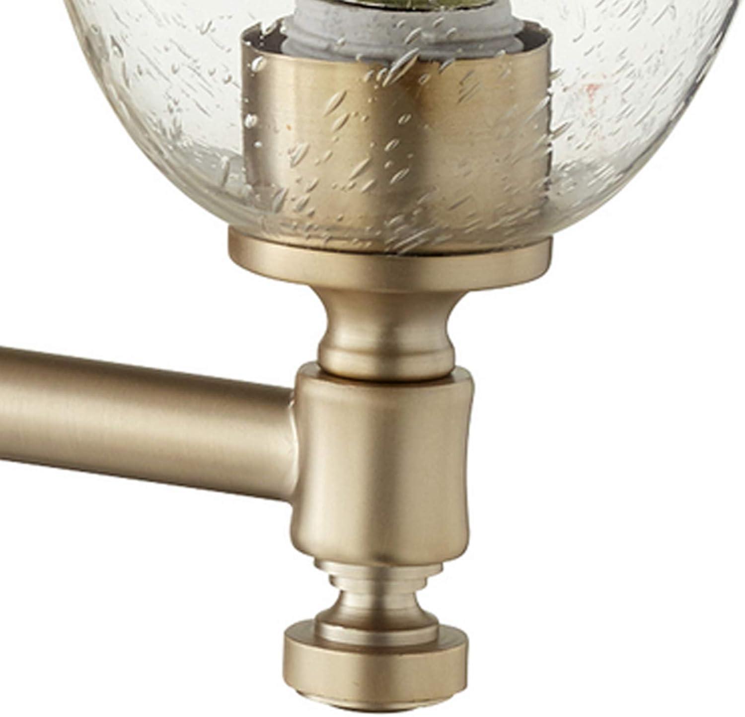 Quorum Lighting Rossington 3-Light Aged Brass Glass Wall Sconce