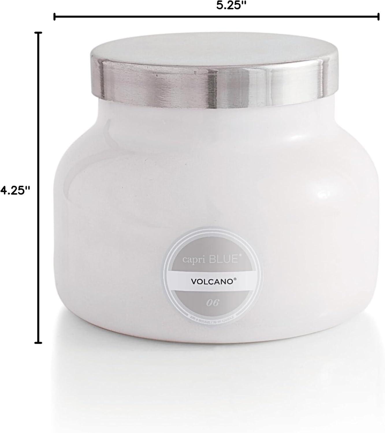 Volcano Scented Crystal Embellished White Round Candle