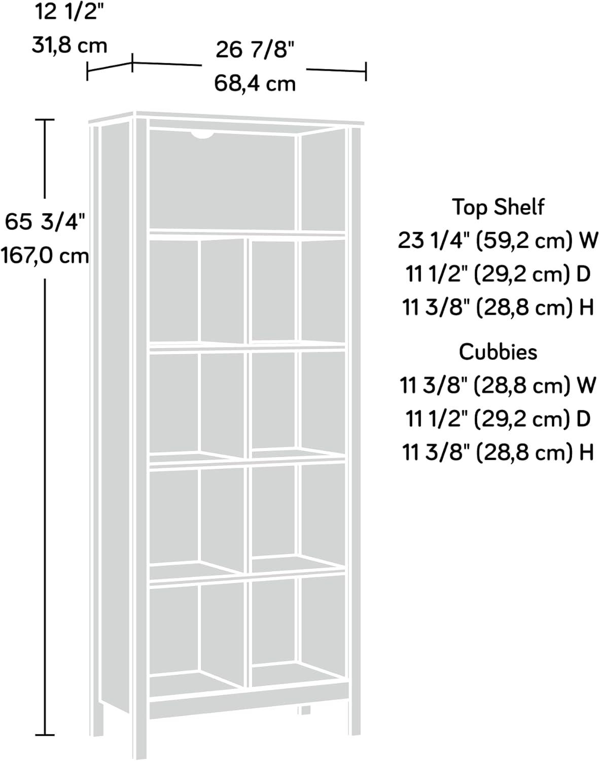 Sauder 65.748" 9 Cube Vertical Bookcase Spring Maple: Fixed Shelves, MDF, Recyclable