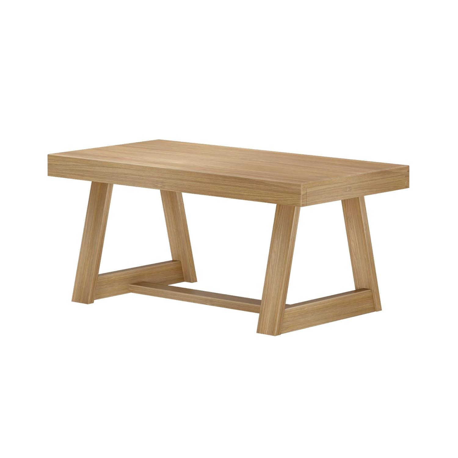 Plank+Beam Farmhouse Coffee Table, 48" Solid Wood Tables for Living Room, Rectangular Center Table