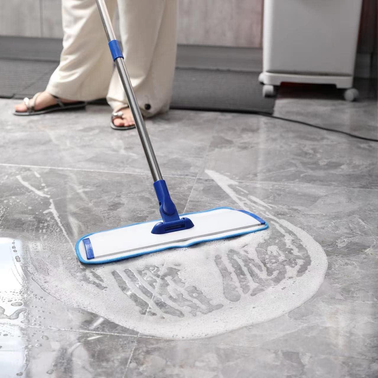 18" Professional Microfiber Mop with Stainless Steel Handle and Reusable Pads