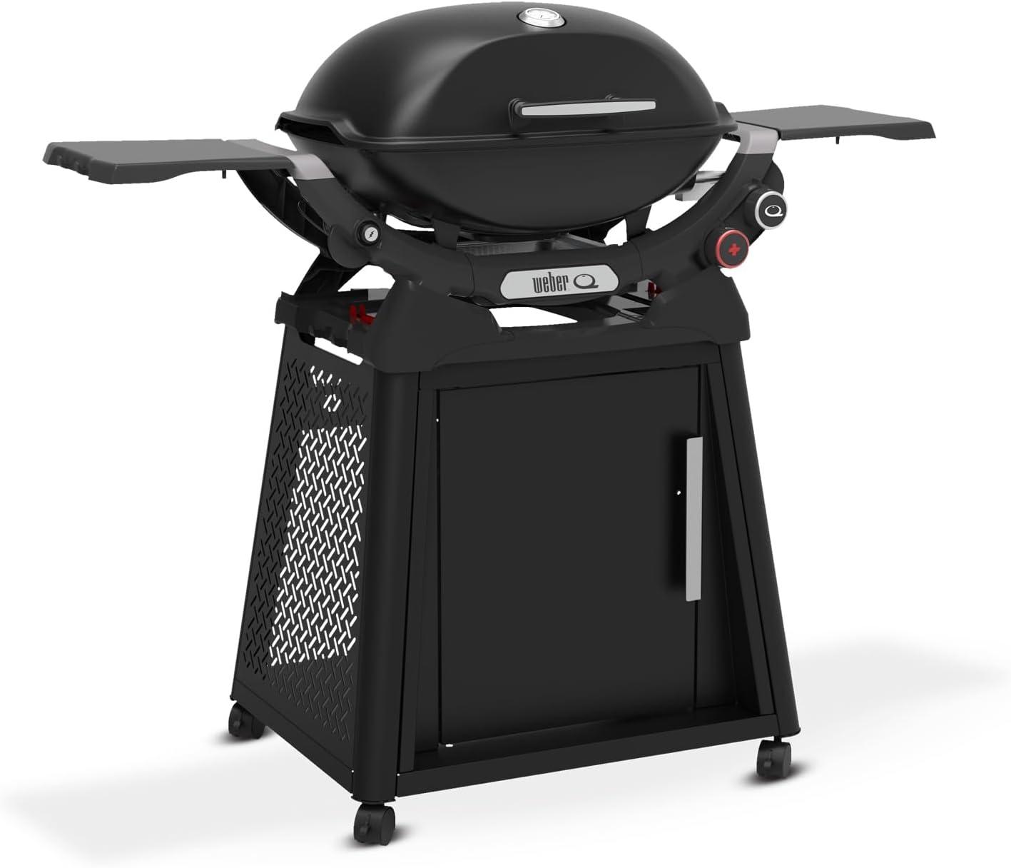 Weber Q2800N+ Gas Grill (Liquid Propane) With Stand Bundle, Black
