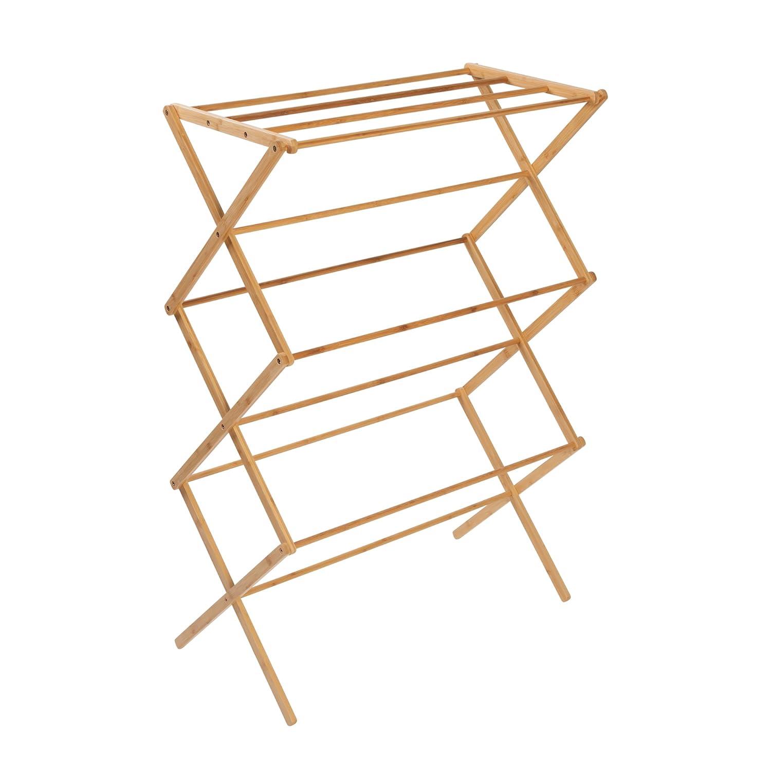 Honey-Can-Do Bamboo Folding Laundry Clothes Drying Rack, Natural