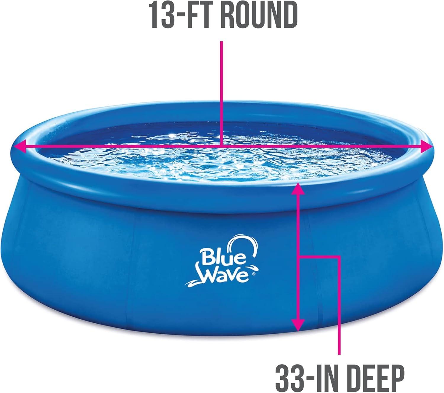 Blue Wave 13ft Round 33in Deep Speed Set Family Pool with Cover