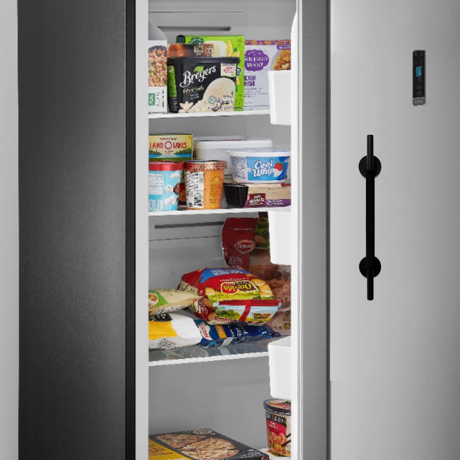 Magnetic Refrigerator Door Handle with Cover, Fridge Pull Handle Replacement Keep Appliance Clean from Fingerprints Liquid Oil Food Stain for Metal Machine Door - 1Pack Black