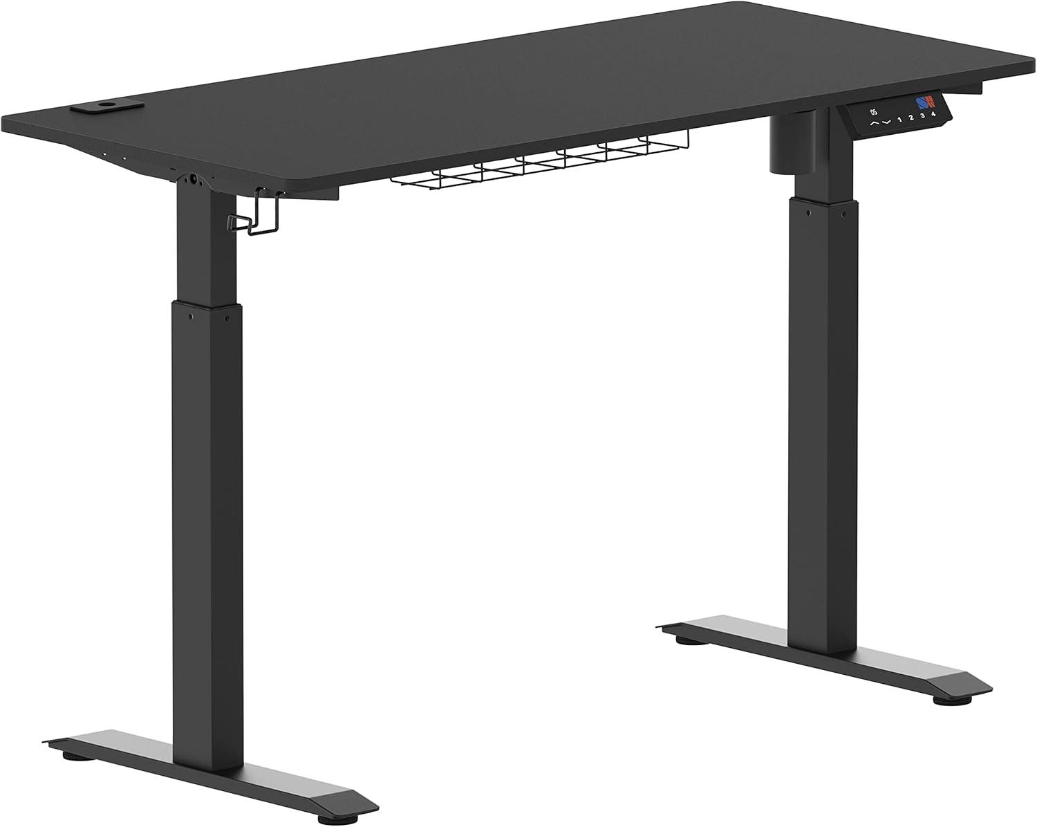 SHW 48 Inch Memory Preset Electric Height Adjustable Standing Desk, Black