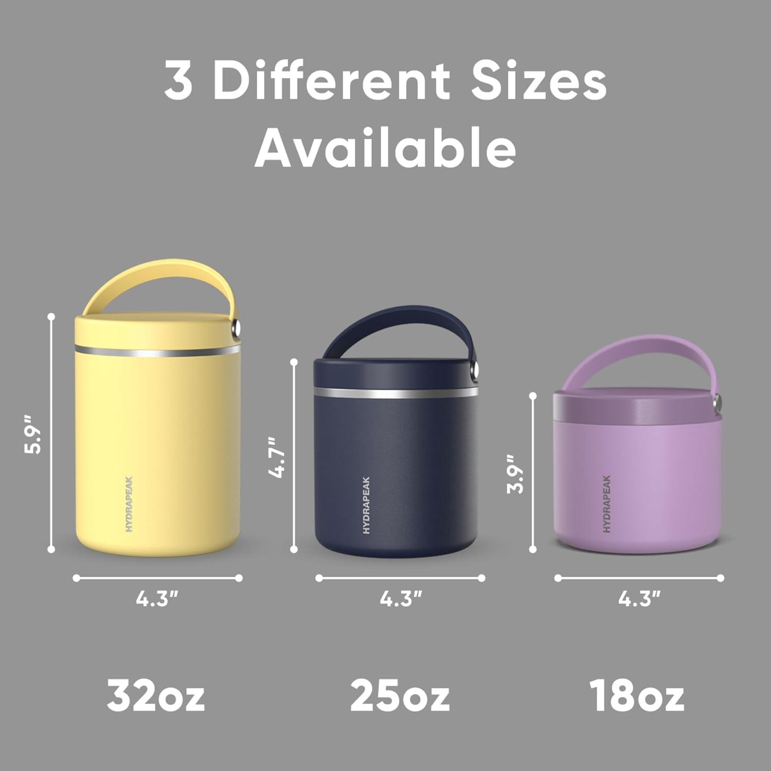 Hydrapeak 32 Oz Stainless Steel Vacuum Insulated Wide Mouth Leak-proof Thermos Food Jar For Hot And Cold, 10 Hours Hot 16 Hours Cold (Gray)