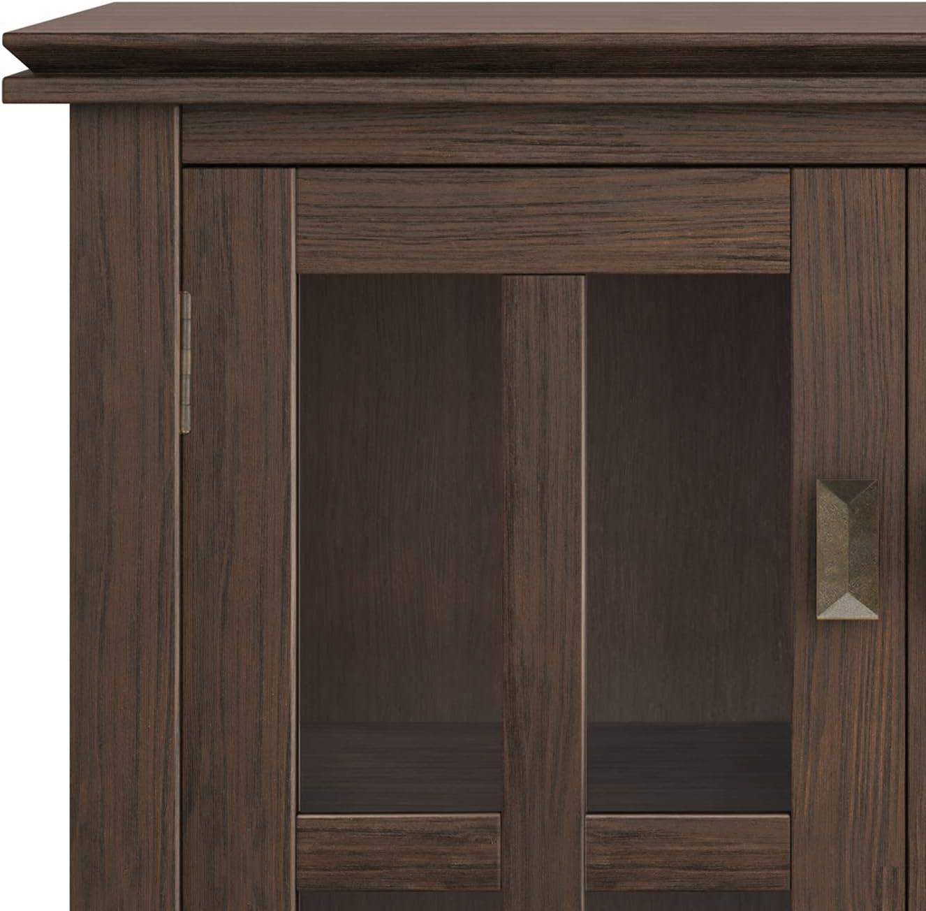 Simpli Home Artisan SOLID WOOD 30" Wide Contemporary Low Storage Cabinet in Farmhouse Brown