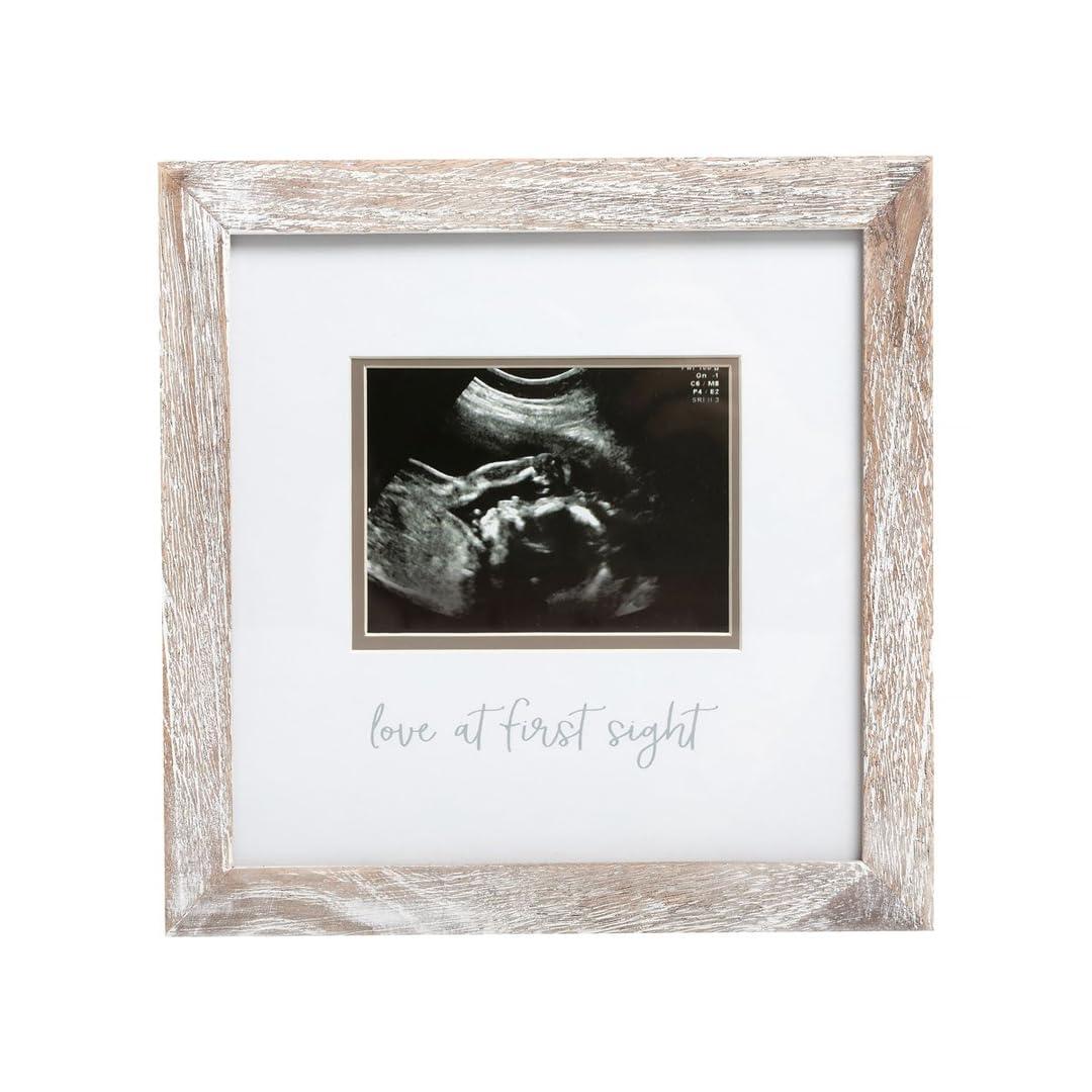 Pearhead Love at First Sight Sonogram Picture Frame - Rustic White