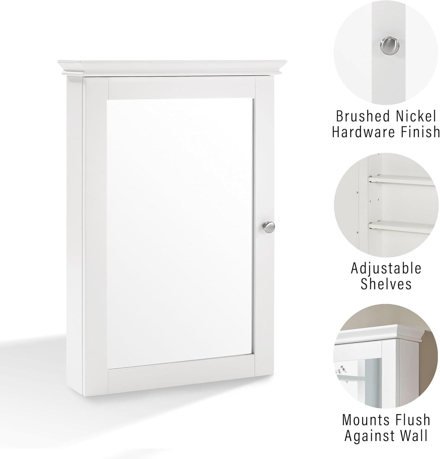 Crosley Lydia Wall Cabinet with Mirror White