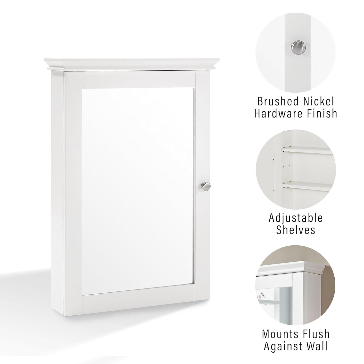 Crosley Lydia Wall Cabinet with Mirror White