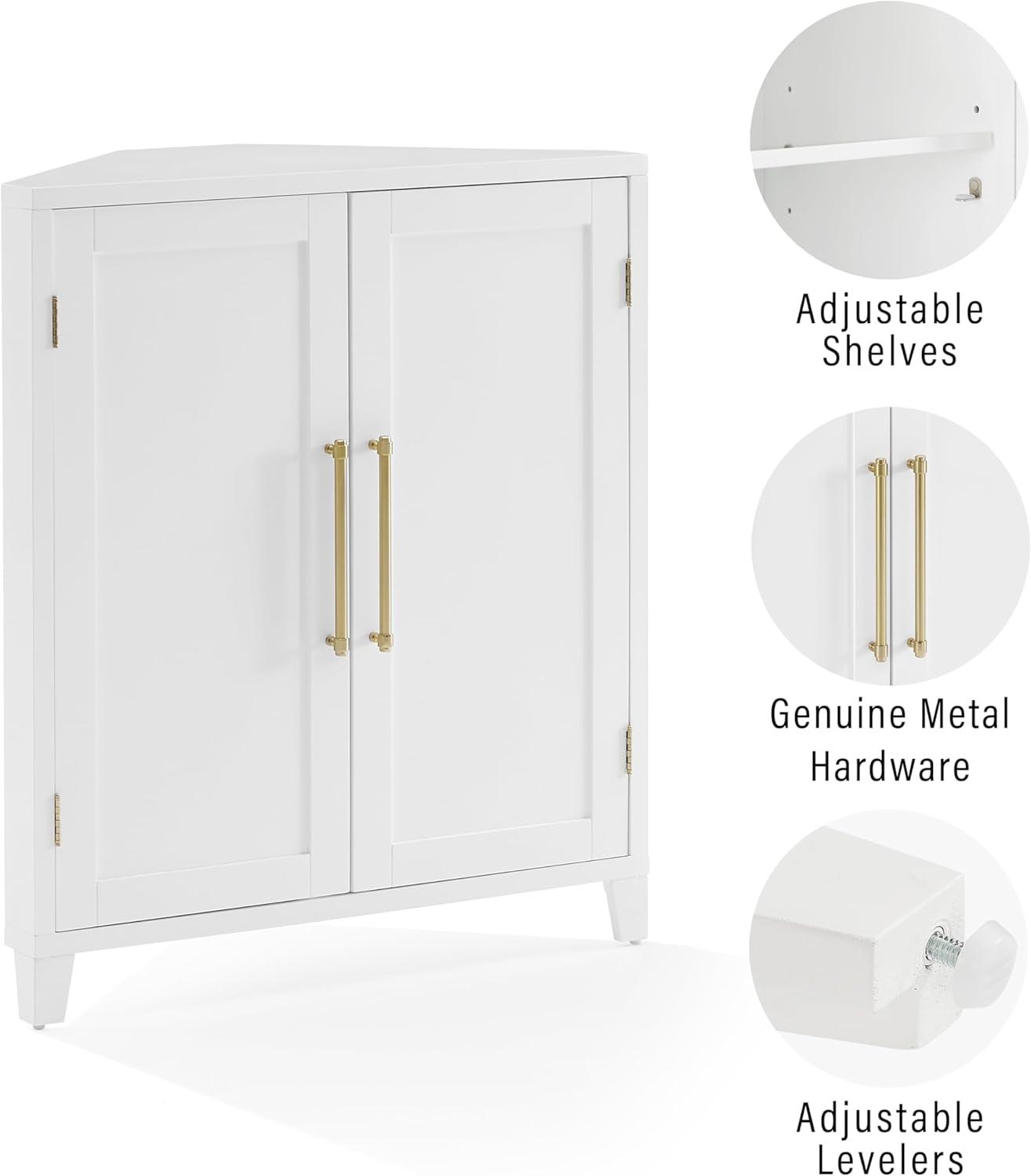 Crosley Furniture Roarke Corner Kitchen Storage Pantry Cabinet