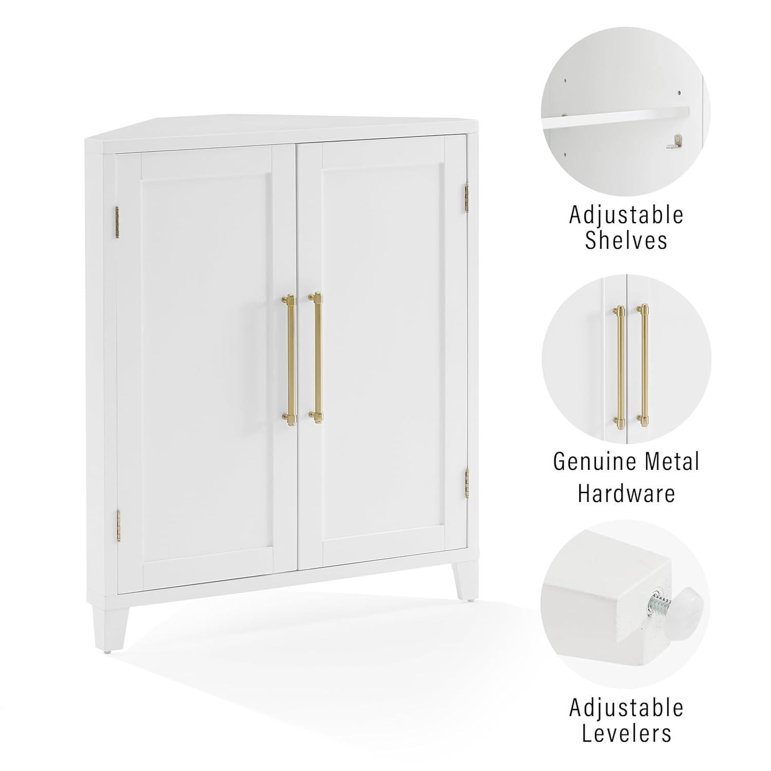 Crosley Furniture Roarke Corner Kitchen Storage Pantry Cabinet